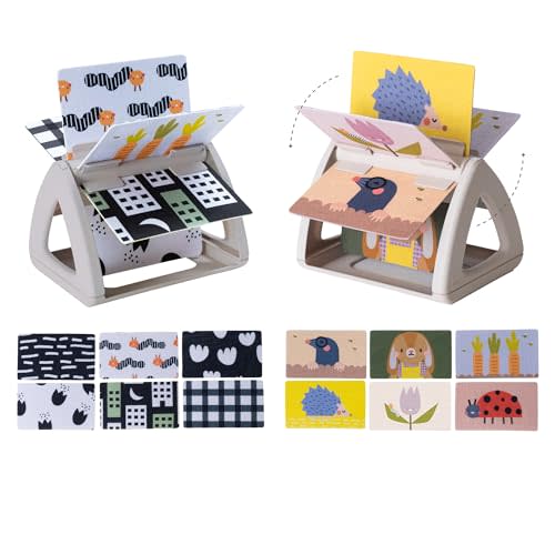 Taf Toys Infant Tummy-time High Contrast rattling Activity Book with Art Cards for Baby, Baby Product for Newborn Educational Toys for 3 Essentials Developmental Learning Stages