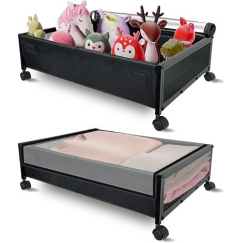 UEAKPIC Rolling Under Bed Storage Container with Wheels for Clothes Toys Blankets, 2 Pack