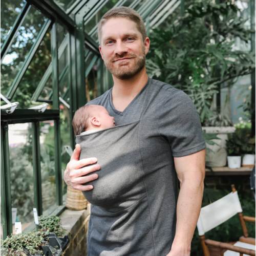 Lalabu Dad Shirt | Original Babywearing T-Shirt with Kangaroo Pouch | Baby Wrap Carrier for Newborns & Infants | Baby Wrap Carrier for Newborns | Essential for new Dads