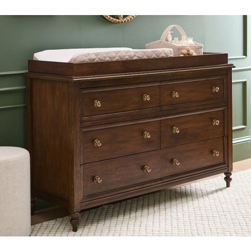 Chris Loves Julia Turned Wood 6-Drawer Dresser & Topper Set (56w x 19d")