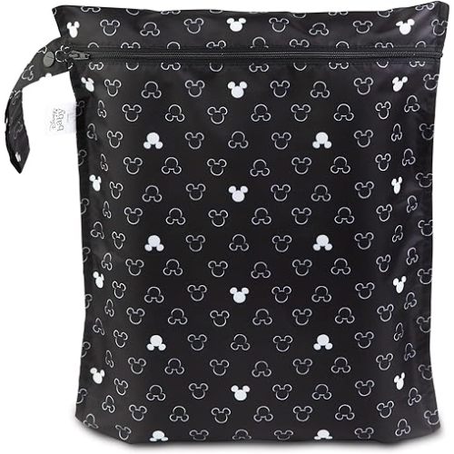 Bumkins Disney Waterproof Wet Bag for Baby, Travel, Swim Suit, Cloth Diapers, Pump Parts, Pool, Beach, Gym Clothes, Toiletry, Hook to Stroller, Daycare, Zip Reusable Wetdry Packing, Mickey Mouse Icon