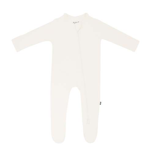 Zippered Footie in Ecru - Newborn