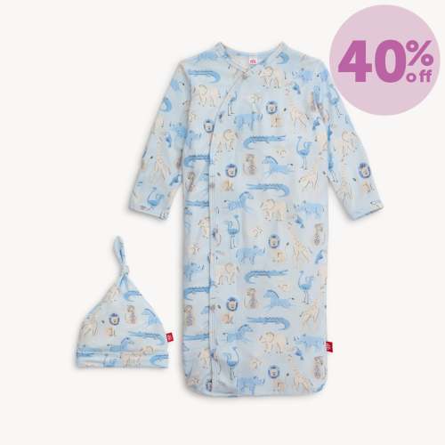 jungle jazz modal magnetic cozy sleeper gown + hat set – Magnetic Me