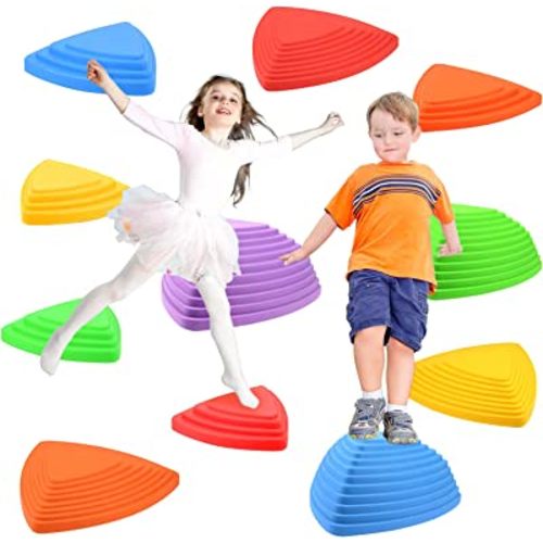 Gentle Monster Stepping Stones for Kids, Set of 11 pcs (8 pcs Available) for Balance with Non-Slip Bottom - Exercise Coordination and Stability