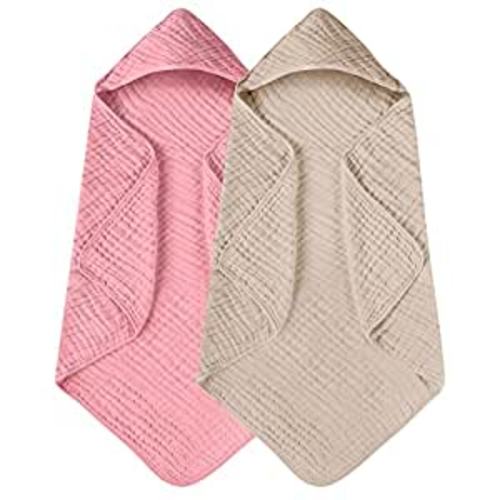 Amazon.com : Yoofoss Hooded Baby Towels for Newborn 2 Pack 100% Muslin Cotton Baby Bath Towel with Hood for Babies, Infant, Toddler and Kids, Large 32x32Inch, Soft and Absorbent Newborn Essential : Baby