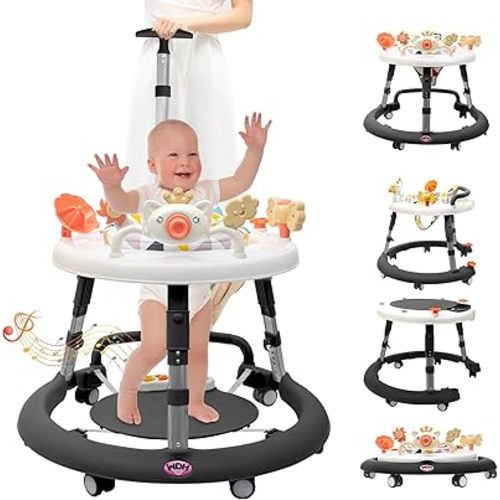 Baby Walker, Baby Walkers and Activity Center, Baby Walker Baby Jumper Activity Center,Baby Walker with Wheels for Boys Girls, Baby Walker with Wheels for 6-18 Months (Black)