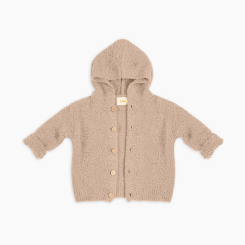 7AM Enfant Hooded Cardigan - Pecan, 9-12 M
