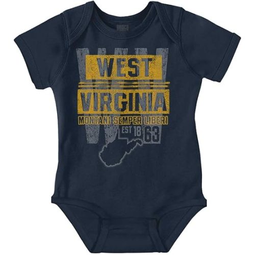 Brisco Brands West Virginia Student Team Uniform Baby Romper Boys or Girls