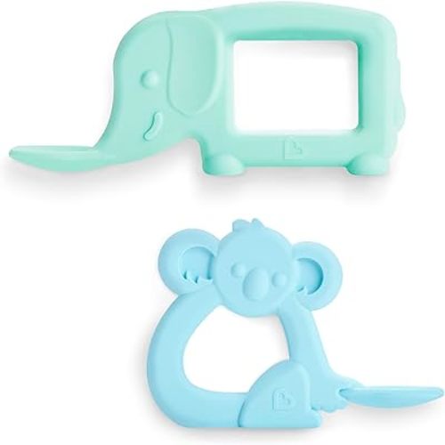 Munchkin® The Baby Toon™ Silicone Teether Spoon, 2 Pack, Elephant/Koala (As Seen On Shark Tank)