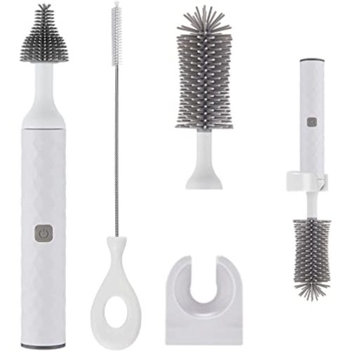 WHNL Electric Bottle Brush Set with Baby Bottle Brush Cleaner, Nipple Brush,Straw Cleaner Brush,Travel Baby Essentials,Gift for New Moms,White : Industrial & Scientific