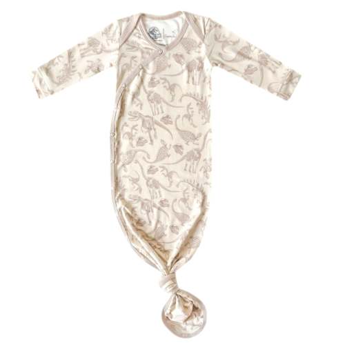 Newborn Knotted Gown - Jurassic Park Fossils