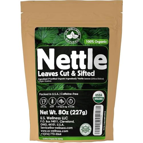 Nettle Tea - 8Oz (REAL WILD HARVEST) | 100% USDA Certified ORGANIC | Loose Leaf (Urtica Dioica aka Stinging Nettle) Cut & Sifted