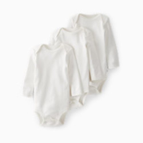 Carter's Little Planet Long-Sleeve Organic Cotton Bodysuits (3 Pack) - White, 0-3 M