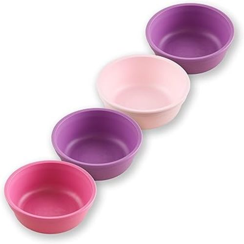 Re-Play 12 Oz. Toddler Bowls for Snack and Everyday Dining - Dishwasher and Microwave Safe - Made in USA - Set of 4-5.75" x 5.75" x 2" - Princess