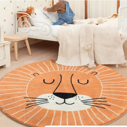 Nursery Area Round Rug Lions