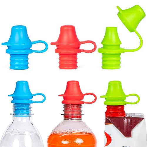 Kiddikap Original Water Bottle Topper for Toddlers – 100% Silicone Sippy Top Spout with Protective Cap Makes The Bottle Top a Spill Proof Lid for Kids and Adults - 3 Pack - Original