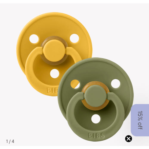 BIBS Colour 2 Pack Pacifiers - Honey Bee and Olive – Bibsworld store US
