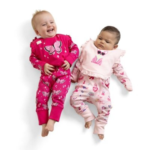 Paris Hilton x Monica + Andy Organic Cotton Ruffle One-Piece and Bib Set, Sizes Newborn-24 Months