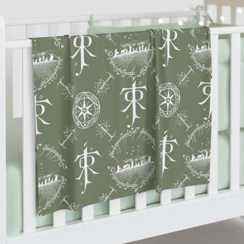 LOTR Baby Swaddle Blanket, Lord of the Rings Baby Blanket, Rings of Power Infant Wrap