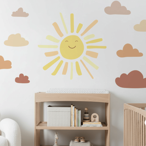 Sunny Face Long Ray Wall Decal