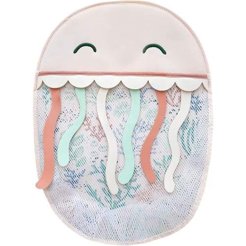 Copper Pearl Oceana Bath Toy Organizer with Suction Cups Extra-Large Mesh Bath Toy Holder for Bathtub, Quick-Dry Bath Toy Storage Net, Convenient Bath Toy Net for Tub - Cora