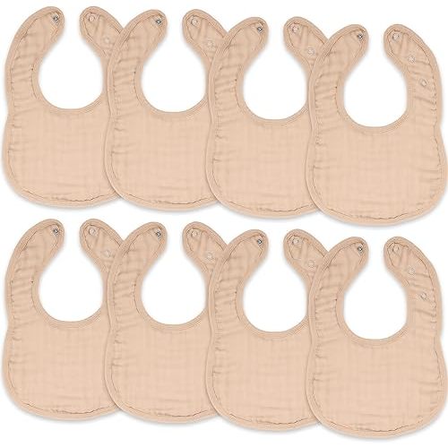 Comfy Cubs Muslin Baby Bibs, Drool Bibs, Adjustable with Easy Snaps, Teething & Drooling, Absorbent Bibs for Boys & Girls