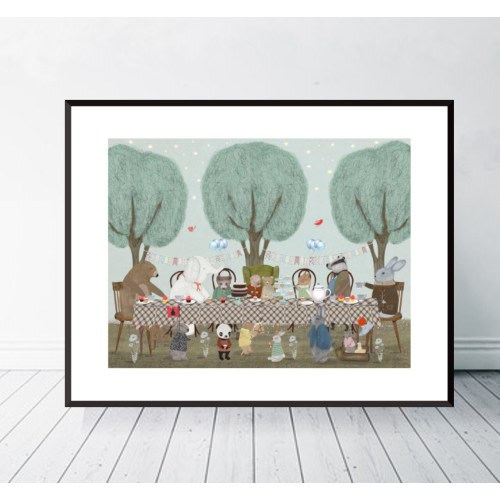 Little Tea Party. Nursery art, Children's wall art, party theme, Woodland Baby nursery art, Children's picture, Nursery prints, Whimsical