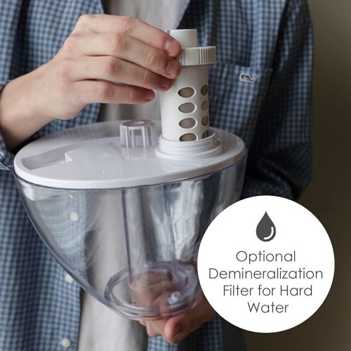 Crane Ultrasonic Cool Mist Humidifier for Bedroom, Baby Nursery, Kids Room, Plants, or Office, Large 1 Gallon Tank, Filter Optional, Clear and White