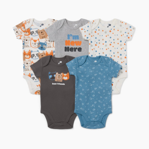 Short Sleeve Bodysuit Printed (5 Pack) - I'm New Here