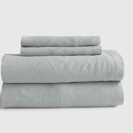 100% European Linen Sheets in Color: MIST