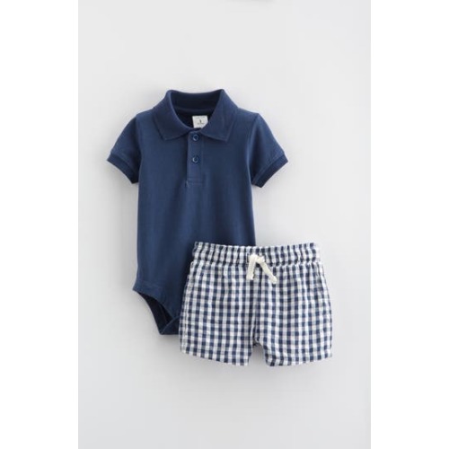 Cotton Polo Bodysuit & Shorts Set