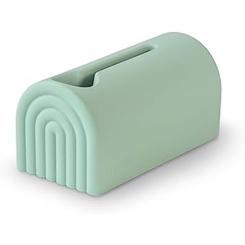 mushie Bath Spout Cover | Soft Silicone Bathtub Faucet Safety Guard for Kids | Universal Fit (Cambridge Blue)
