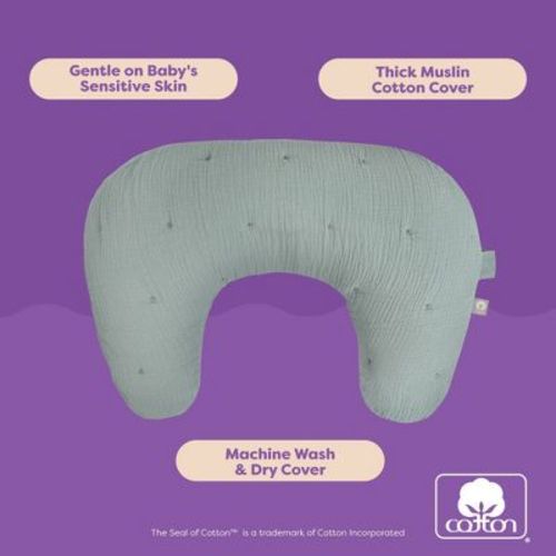 Boppy Nursing Pillow-Luxe Muslin - Sea Green Solid