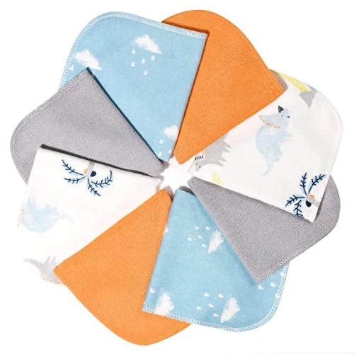 Baby Washcloths, Momcozy Ultra Soft Absorbent Dinosaur Towel, 8pcs Newborn Bath Face Towel, Natural Reusable Baby Wipes for Sensitive Skin, Baby Registry as Shower, 10"x10" (boy) - Colorful