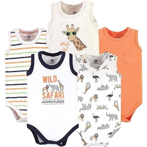 Hudson Baby Unisex Baby Cotton Sleeveless Bodysuits