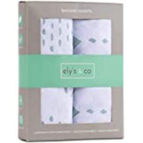 Ely's & Co. Waterproof Bassinet Sheet, 2 Pack Grey Chevron and Polka Dots