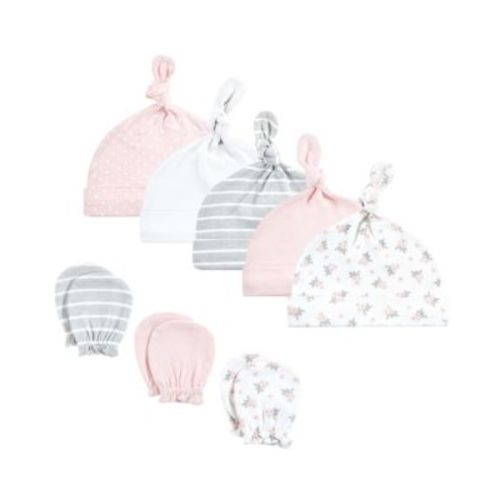 Baby Girls Hudson 8Pk Knotted Cap/Scratch Mitten Set