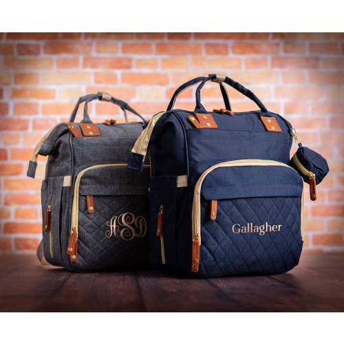Personalized Diaper Bag Backpack, New Mom Gift Bag, Nappy Backpack Knapsack, Large Baby Bag, Embroidered Monogrammed Tote Bag Teacher's Gift