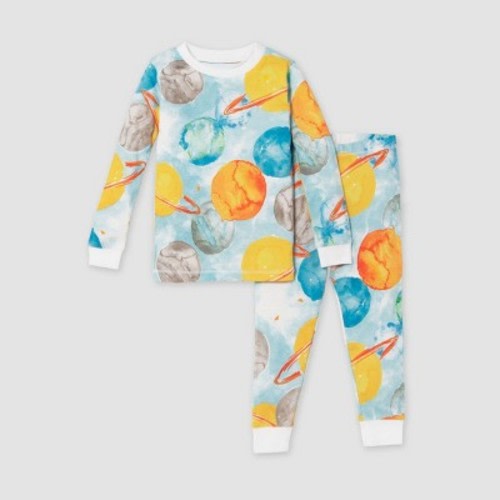 Burt's Bees Baby® Baby Boys' 2pc Outerspace Snug Fit Pajama Set - Aqua Blue, Size: 3T