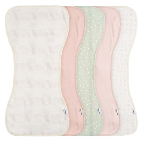 5-Pack Baby Girls Pink Burpcloth