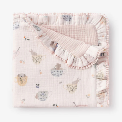 Tea Party Organic Muslin Security Blanket