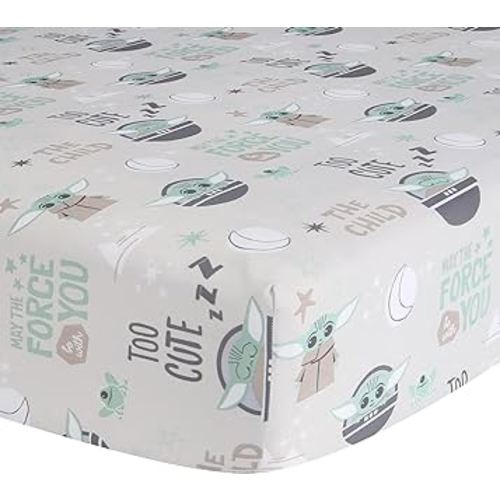 Lambs & Ivy Star Wars Cozy Friends Baby Yoda/Grogu Fitted Crib Sheet