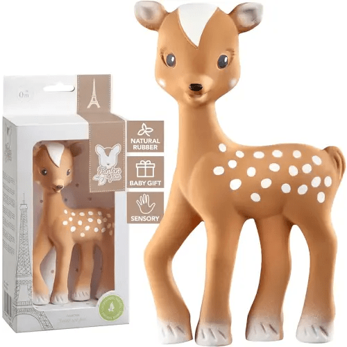 Fanfan The Fawn, Sophie la girafe | Teether Friend to Sophie la girafe | 100% Natural Rubber | Designed for Teething Babies | Awaken All 5 Senses | Easy to Clean | Pack of 1