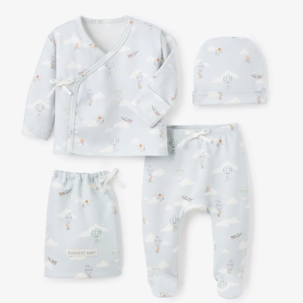 Up & Away Double Layered Cotton Layette Set – Elegant Baby