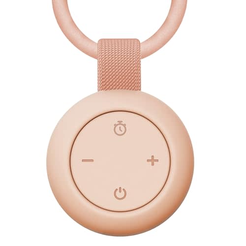 Portable Baby Sound Machine [White Noise for Babies Kids Adults][Sleep Soother][Timer Function][12 Soothing Sounds] 15 Hours Battery Life, Registry Gift,Shower,Clips on Baby Stroller.Peach