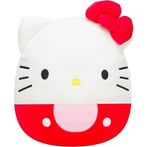 Squishmallows Original Sanrio 14in Hello Kitty in Red Overalls – Official Jazwares Plush (Large)