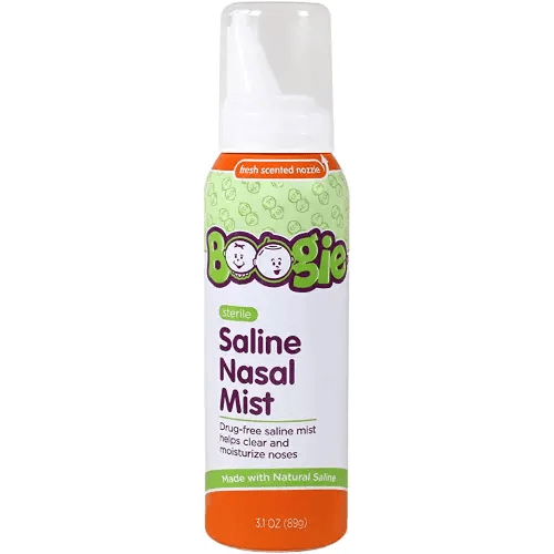 Boogie Baby Saline Nasal Spray Mist, Allergy Relief, Nasal Decongestant, FSA/HSA Eligible, Made with Natural Saline, Fresh Scent, 3.1 Ounce (Pack of 1)