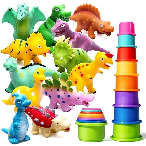 Hely Cancy Dinosaur Bath Toys - No Hole Bath Toys for Kids,Baby Bath Toys for Shower Water Pool Toys