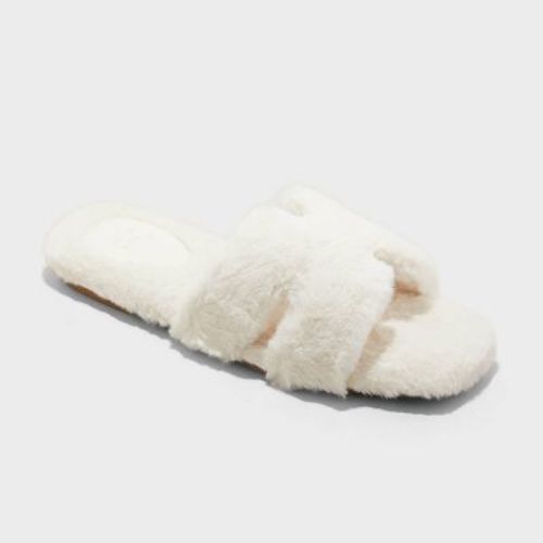 Women's Sage Slide Slippers - A New Day™ Cream 9