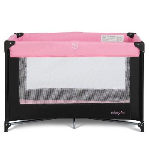 Dream On Me Zazzy Portable Playard with Bassinet in Pink